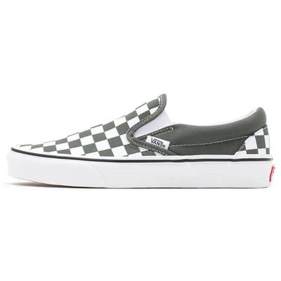 Klassische Slip-On-Sneaker mit Thymian-Schachbrettmuster, Unisex, Grün, True-White, VN0A33TB9HO