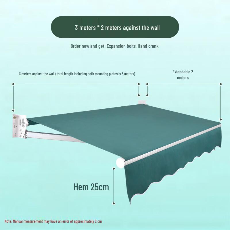 Weibaida Heavy-Duty Wall-Mounted Retractable Aluminum Awning