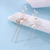 Koreaanse Lelie Keramische Bloem & Legering Blad Haarklem - Bruids Haaraccessoire
