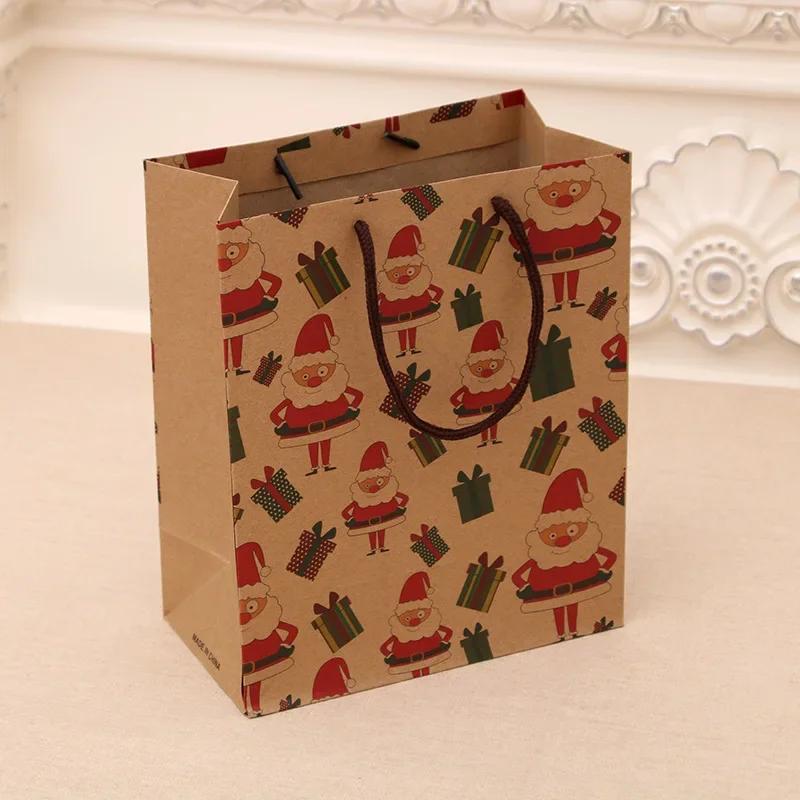 2022 New Year Christmas Candy Box Gift Bags Kids Favors Bag Snowflake Xmas Tree Plastic Packing Bag Noel Decor
