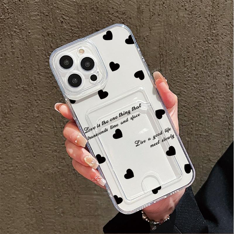 Card Slot Holder Silicone Wallet Pocket Case For iPhone 14 16 17 Xiaomi Redmi Note 13 Vivo V27E V27 Samsung S23 S24 S25 Ultra Cover Clear Phone Bumper