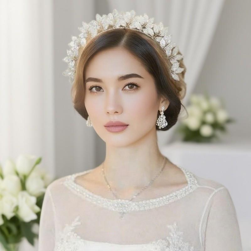 Bridal Headpiece Alloy Leaf Crown Bride Leaves Shape Alloy Hairband Bridal Fashion Accessories