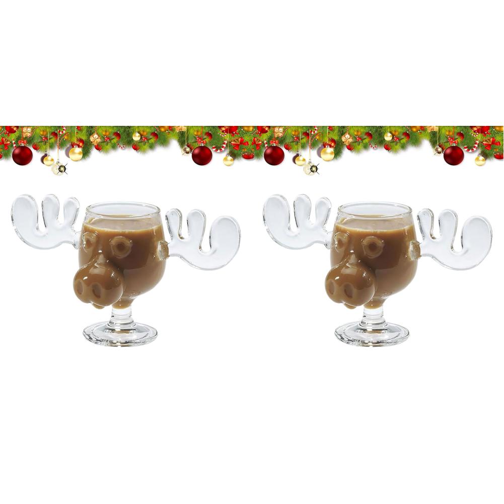 240ml 8oz Elk Wine Glass Cocktail Juice Cup Reindeer Mug Wine Beer Water Milk Whiskey Glasses Drinkware Shot Cups Christmas Gift