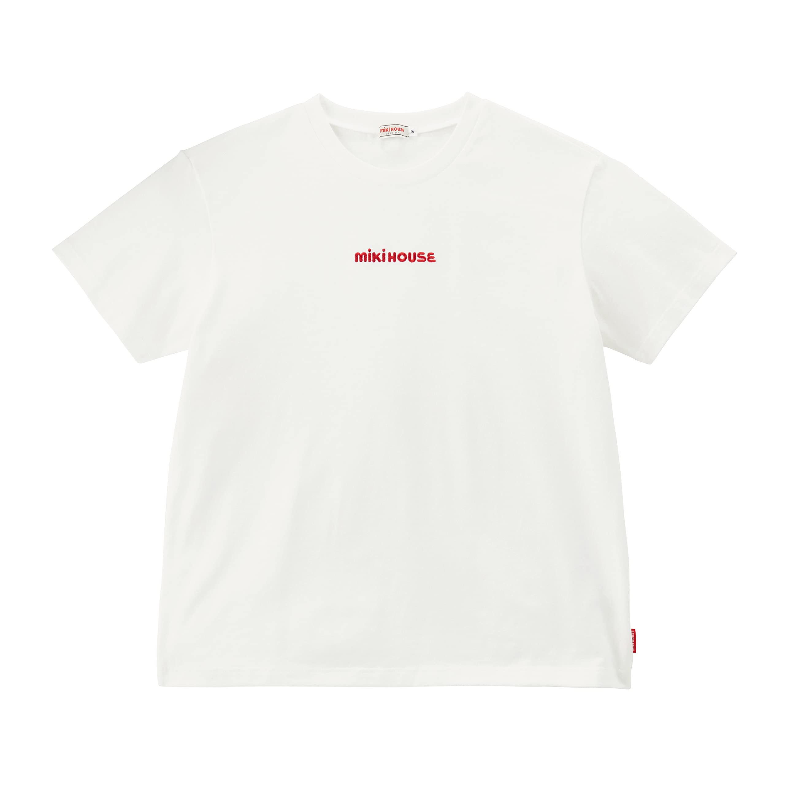 

MIKI HOUSE Short Sleeve Solid Made in Boys and Size L T-Shirt, Adult, Color, Logo, One-Point Design, Japan, Girls, Parent-Child Matching, Baby, Kids, белый