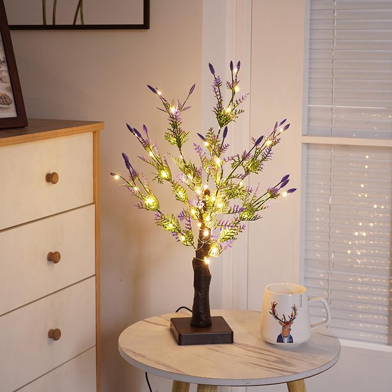 

Светодиодная комнатная береза - Искусственная белая береза с гирляндами в форме цветков для рождественского и праздничного украшения. Warm White