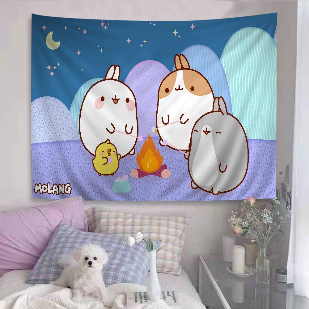 Kawaii MMolangs Colorful Tapestry Wall Hanging Hanging Tarot Hippie Wall Rugs Dorm Wall Art Decor