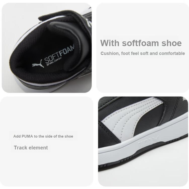 Puma Rebound Layup Sl Retro Ležérní Vysoké Skateboardové Boty Dětské Skateboardové Boty Černé 370488-01