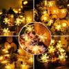 Christmas Snowflake String Lights, Waterproof Battery-Powered String Lights, Garden and Bedroom Decoration, Festival Lighting USB Powered