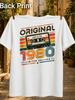 Original Made In 1980 Limited Edition Retro Cassette Orange Teal Stripes And Distressed Eighties Unisex All TShirt
