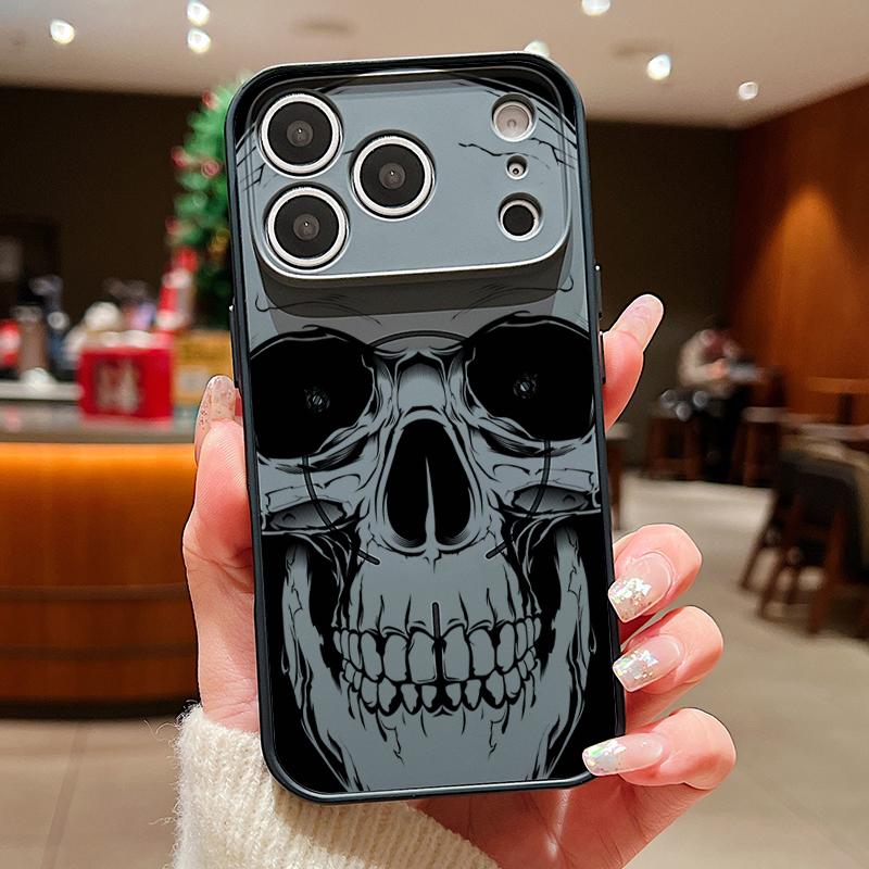 Human Skull Printed Magnetic Phone Case For iPhone 17 Pro Max 16 15 14 13 Pro Max For Magsafe Wireless Charge Hard PC Back Cover