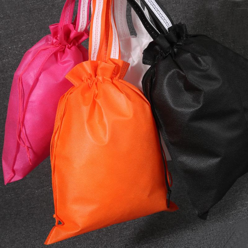 Non-Woven Drawstring Dustproof Tote Bag - Small, Customizable Logo, Double Drawstring for Toys & Shoes