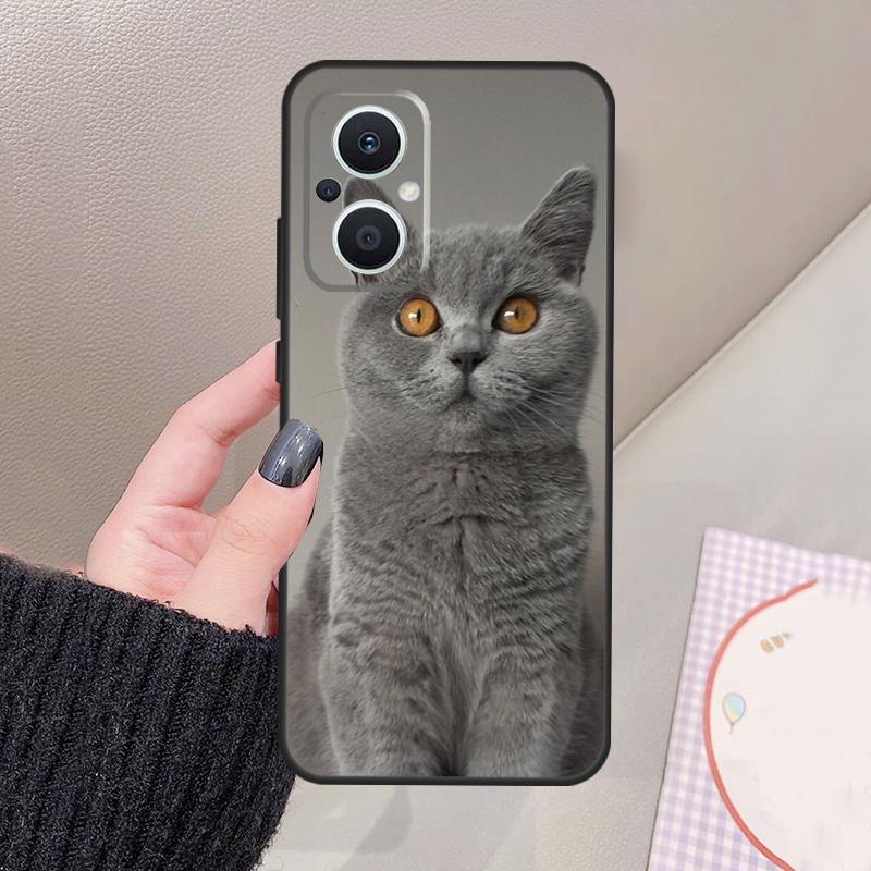 British Shorthair Cat Funda For OPPO Reno 12 14 13 11 10 Pro 11F 12F 13F 14F 7 8 Lite OPPO Find X6 X5 X8 X9 Pro Case
