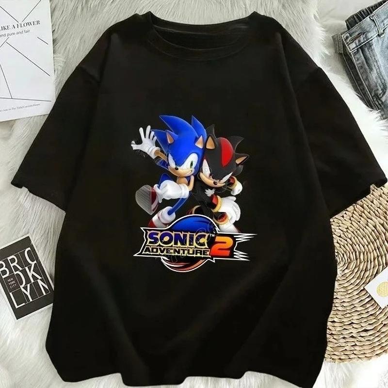 

Женская футболка Sonics Взрослая с коротким рукавом Прохладная Удобная Модная Футболка Аниме Фильм Графический принт Футболка ВечеринкаПодарок Модная Y2K Топ 4XL