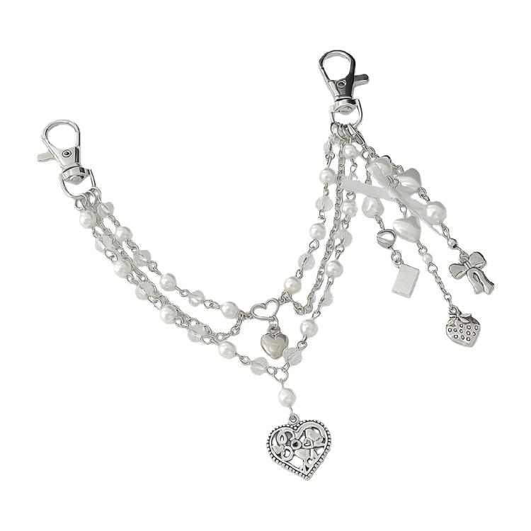 

Модный Аксессуар для Сумки Цепочка на Брюки Для Женщин Брелок с Имитацией Жемчуга Особенности Сердечки Банты и Кисточки Элегантный Дизайн 1