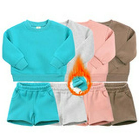 2026 Autumn/Winter European & American Boys' Solid Color Jacket Plus Velvet Hoodie & Long Pants Set (Middle & Big Kids)