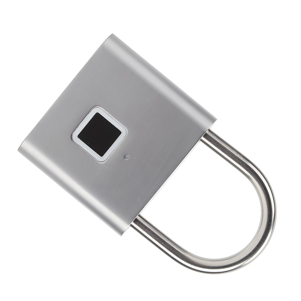 Fingerprint Padlock 0.5S Unlock Waterproof Hold 10 Fingerprints USB Interface Thumbprint Padlock with 3 Color Light for Luggage