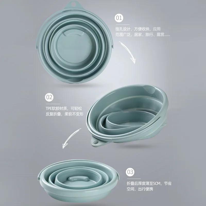 New 5L Folding Silicone Water Bucket Portable Camping Supplies For Outdoor Tourism Floor Washing Car Fishing Home Garden Bucket