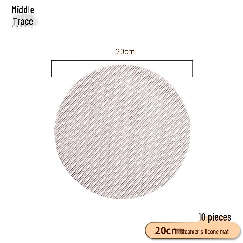 Food-Grade Silicone Steamer Liner - Round, 20cm (10 Pcs) 20cm Diameter