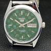 REFURBISHED SEIKO 5 AUTOMATIC MENS WATCH JAPAN MADE GREEN DIAL CUSTOM A440069-2 QV90-a440069