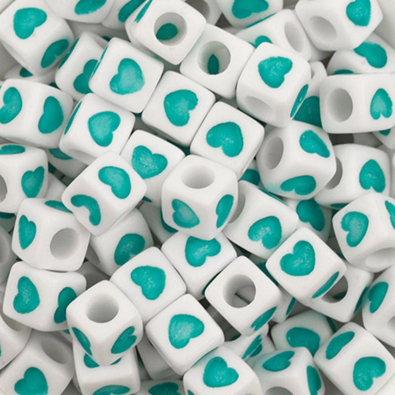 100Pcs/Lot Trendy Acrylic Square Alphabet Beads Large Hole Letter Loose Spacer Bead Jewelry Handmade Bracelet Making Supplies