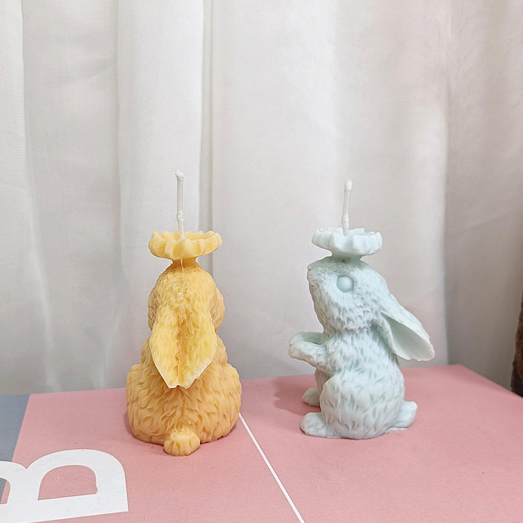 Bunny Candle Molds Rabbit Candle Mold for DIY Candle Soap Home Decor Birthday Gift Non Stick Easy To Demold