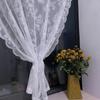 French Country Lace Gauze Curtain for Princess Kitchen Door or Children's Room, Phantom Bay Window, White