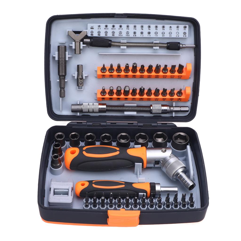 68 in 1 Ratchet Screwdriver Set CR V Steel Rotatable Ratchet Handle Extend Rod Multifunctional