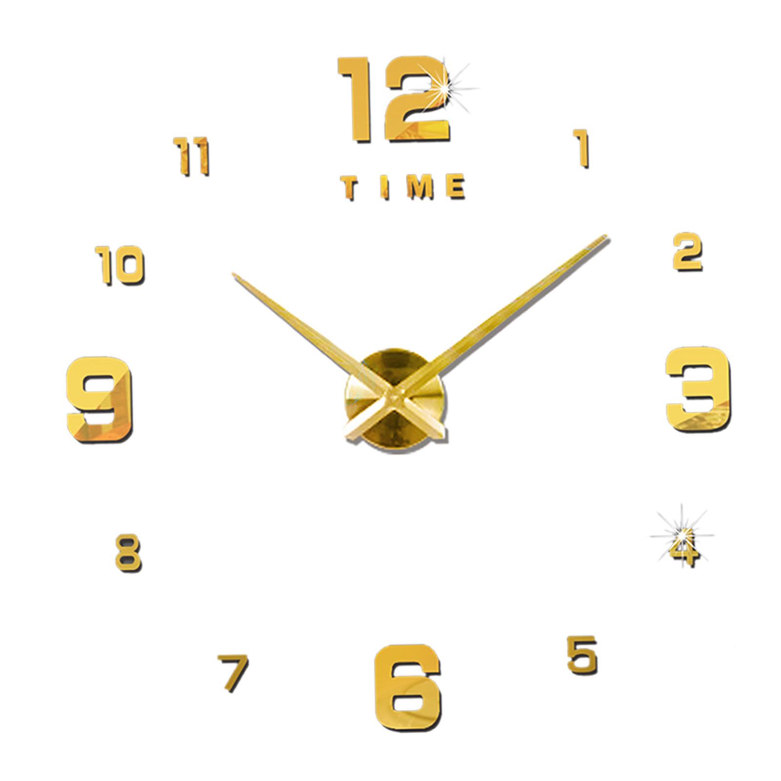 DIY Wall Clock Frameless Silent Modern 3D Mirror Wall Sticker Clock for Bedroom Living Room Home Decoration Frameless Wall Clock