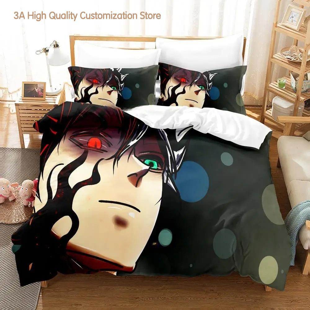 Neues Black Clover Bettwäscheset Einzelbett Doppelbett Full Queen King Size Bettwäscheset Schlafzimmer für Jungen und Erwachsene Bettbezug-Sets 3D Anime Bettlaken-Set