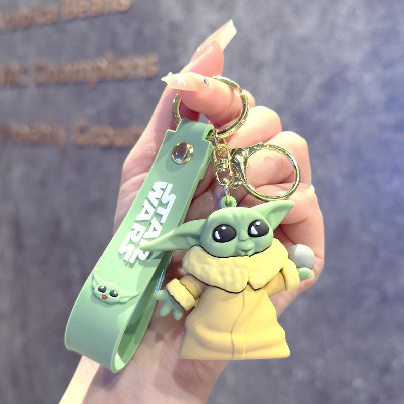 Disney Cartoon Cute Baby Yoda Keychain Mandalorian Character Model Yoda Master Keychain PVC Gift