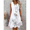 Summer Sleeveless Dress Women Fashionable Colorful Flowers 3d Print Beach Vacation Mini Dresses Comfortable Plus Size 8XL Soft Breathable Vest Dress