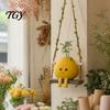 Indoor Hanging Wall Ornaments Cute Swinging Lemon Ornament, Smiling Figurine, Resin Swing Decor Decor, Boho Art for Bedroom Balcony Home Personalized