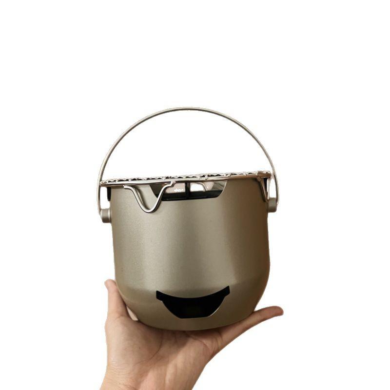 Mini Charcoal BBQ Grill, Portable Outdoor Camping Stainless Steel Stove for Tea Party, Olive Oil and Alcohol Stove, Korean BBQ Grill