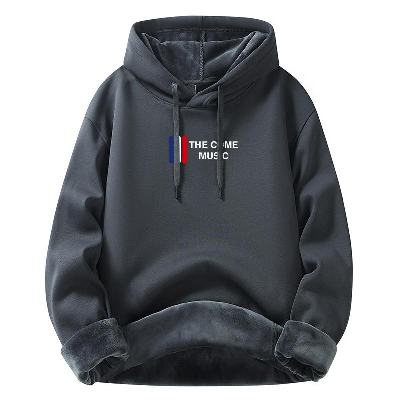 Módní teplá pánská mikina s kapucí, zateplená mikina, pánská nová bavlněná svetr, zahuštěná volná bunda