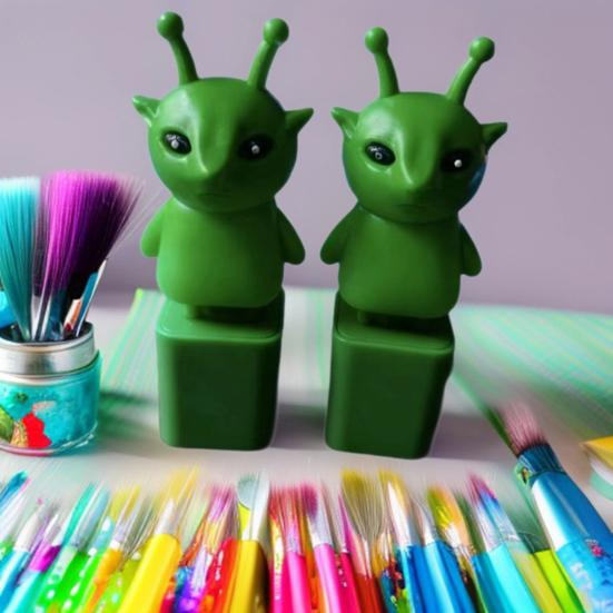 1/2/3Pcs Green Aliens Button Keychain Fidget Toy with Sound LED Lights Stress Anxiety Relief Keyboard Clicker Decompression Button Sensory Toy