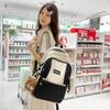 Schoolbag student backpack new junior high school student large capacity Korean version simple schoolbag trendy fashion contrasting color backpack 