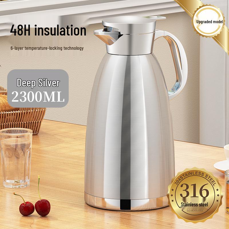 Stainless Steel Insulated Water Kettle - Large Capacity 316 Thermos Pot for Stewing Tea and Keeping Water Warm