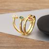 Nidin New Fashion Copper Multilayer Open Rings Adjustable For Women Punk Rock Style Finger Jewelry Accessories Creative Gifts