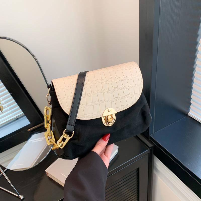 

Модный темперамент Популярная сумка через плечо с плетением 2024 года, новая модная сумка-мессенджер с текстурным замком, модная сумка чёрный