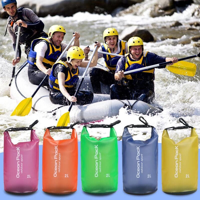 2l Pvc Translucent Waterproof Dry Bag Sack For Canoe Floating Boating Camping
