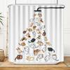 Funny Dog and Cats Shower Curtains Kids Cartoon Animals Cute Pets Hilarious Design Bathroom Decor Fabric Bath Curtain with Hooks