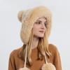 Autumn and Winter Women's Pullover Hat Three Hairballs Outdoor Thickened Velvet Cold-proof Warm Solid Color Knitted Hat