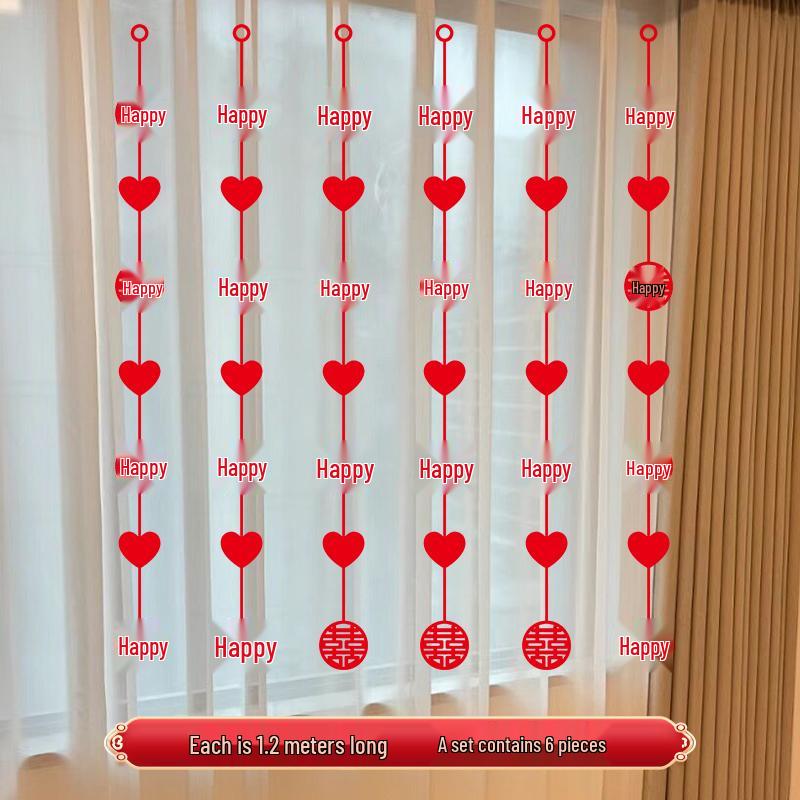 Wedding Pull Flower Curtain: Hanging Decoration for Bride & Groom's Room, Living Room, and Door. Perfect for New House or Wedding Arrangement.