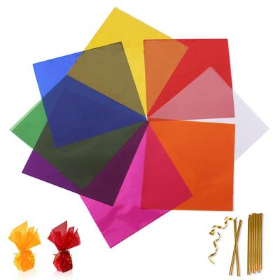 Colored Cellophane Cellophane Sheets Set of 80 Colored Cellophane Cellophane Paper Crafts DIY Cellophane Wrapping Craft Paper Children's