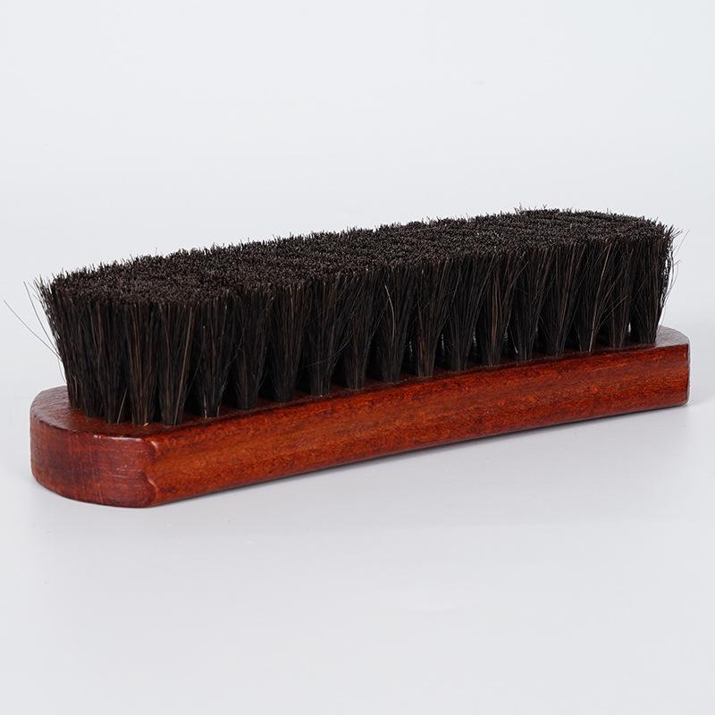 Beech Wood Horsehair Shoe Brush for Leather Care - Soft Bristles