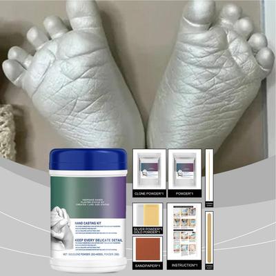 Baby Kinder Handabdruck Andenken Handabform-Set DIY Gipsstatue Formen Hand-in-Hand Skulptur-Set Alginat-Abformpulver