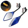 2PC ED Turn Signal Indicators Motorcycle Rearview Side Mirrors Moto For Honda