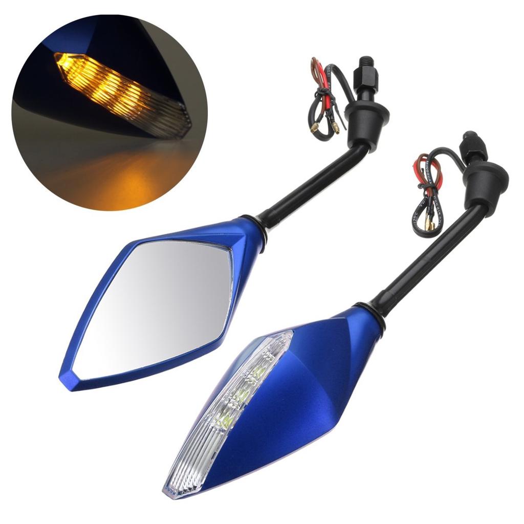 2PC ED Turn Signal Indicators Motorcycle Rearview Side Mirrors Moto For Honda