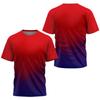 Fashion 3D Gradient Print T Shirt For Men Outdoor Tennis Tracksuits Summer Quick Dry Sports Short Sleeve Casual O-neck Loose Top