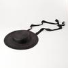 European and American spring and summer new light flat top big brim strap colored straw straw hat stage fashion show sunshade straw hat